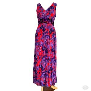 Maeve Sundress Red and Blue V-Neck Maxi